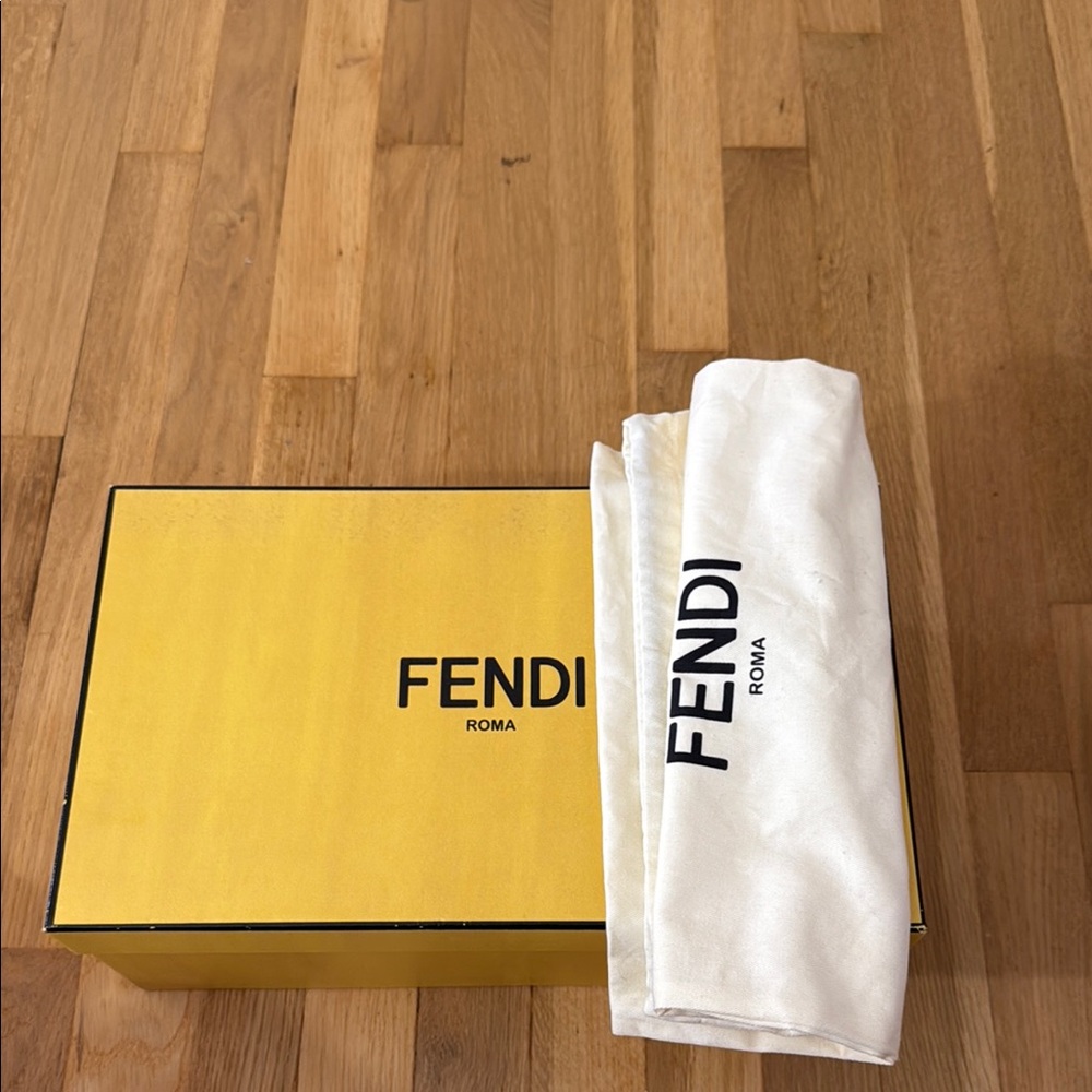 Fendi Yellow Box with Cream Dust Bag
